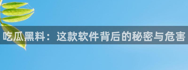 各种网红爆料吃瓜:吃瓜黑料:这款软件背后的秘密与危害